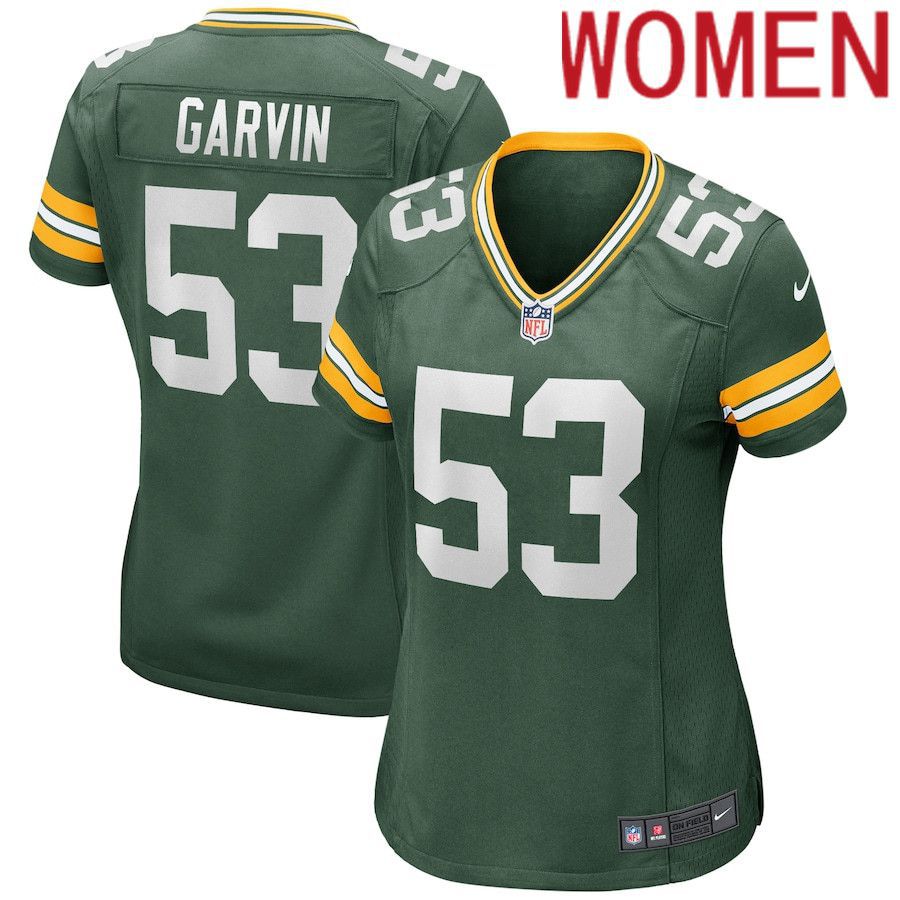 Women Green Bay Packers 53 Jonathan Garvin Nike Green Game NFL Jersey